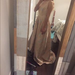 Formal rose print high low dress